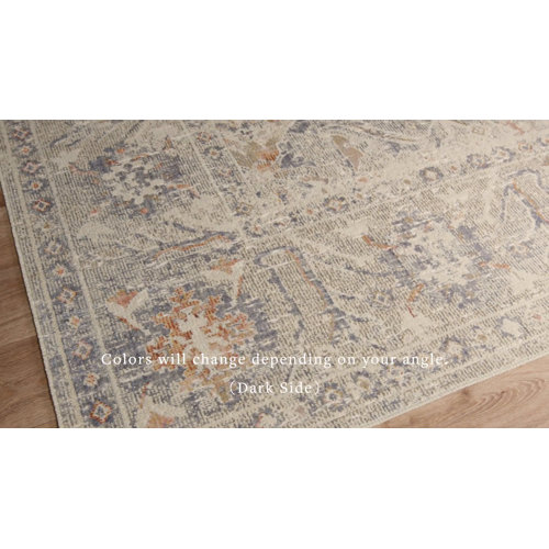 Chris Loves Julia x Loloi Rosemarie Oriental Oatmeal/Lavender Area Rug